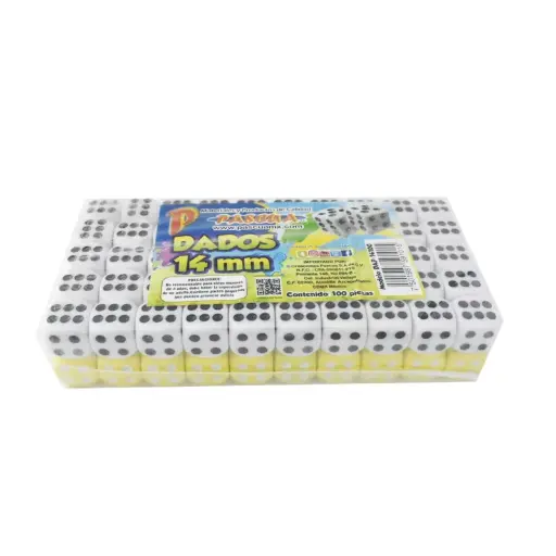 [468020152] DADOS DE PLASTICO PASCUA 14MM C/100 SURTIDO