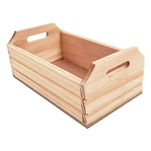 [182040053] Caja de madera 12CMS tipo canasta 5042 paq. c/ 2 PZ.