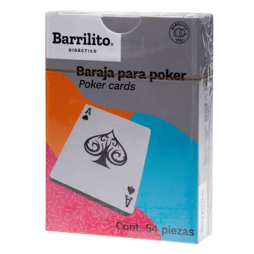 [84040041] Baraja para poker 54 naipes paq. c/ 4 PZ.