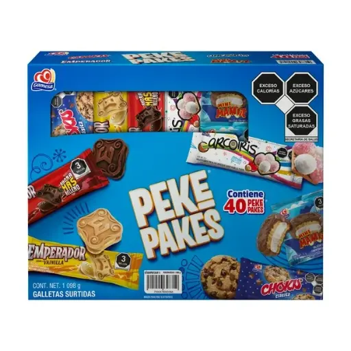 [981036721] Galletas Gamesa Peke Pakes Surtidas 40 pzas