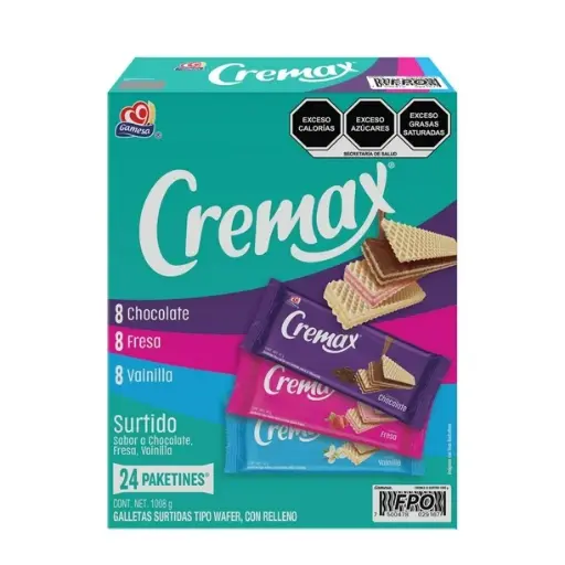 [750047802916] Cremax Gamesa Surtido 24 pzas 42 g c/u