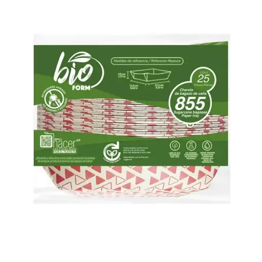 [981000970] Charola de Papel Bioform Cañatek 3 Libras con 50 pzas