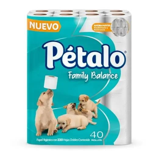 [981000415] Papel Higiénico Petalo Family Balance 40 Rollos