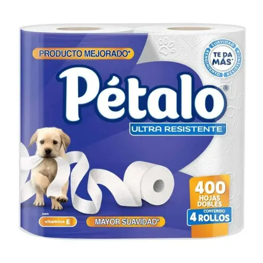 [980020572] Papel Higiénico Pétalo Ultra Resistente 10 Paquetes con 4 Rollos c/u