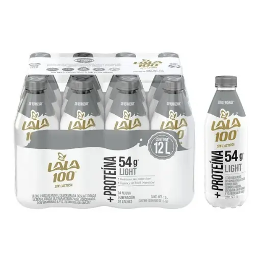[981030490] Leche Parcialmente Deslactosada Lala 100 Prot+Low Carb 12 pzas de 1 l c/u