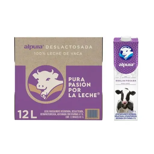 [694609] Leche Deslactosada Alpura 12 pzas de 1 l c/u