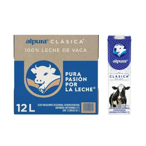 [21630] Leche Entera Alpura Clásica 12 pzas de 1 l c/u