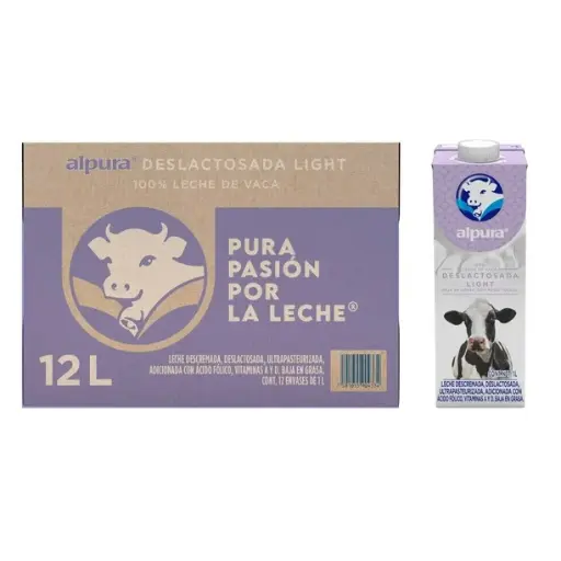 [123076] Leche Deslactosada Alpura Light 1 pzas de 1 l c/u