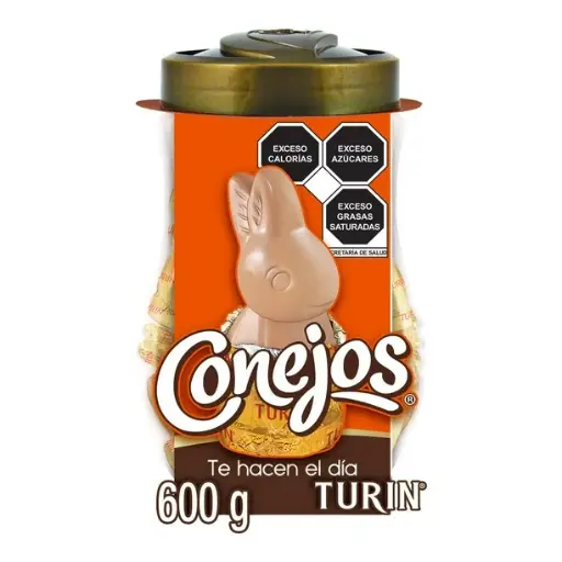 [908469] Conejos Chocolate Turin Vitrolero 600 g