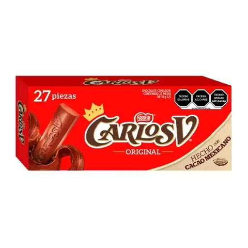 [97928] Chocolate Carlos V Nestlé 27 pzas de 18 g c/u