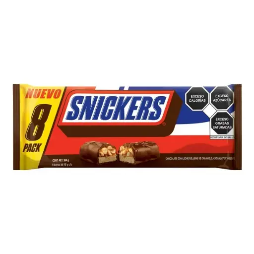[980021159] Snickers Barra de Chocolate con leche 8 piezas de 48 g