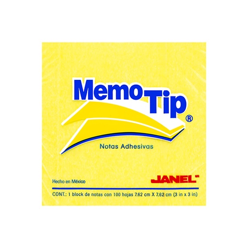 [JAN-PST-303104] Notas Adhesivas Memo Tip amarillo 3x3 pulg 1 block con 100 hojas