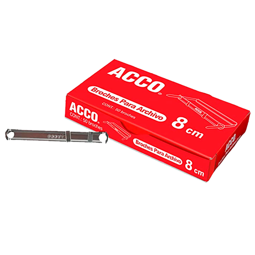 [ETPAPE0000823] Broche ACCO P1580 8 cm • Metal Plateado • Caja 50 pz 