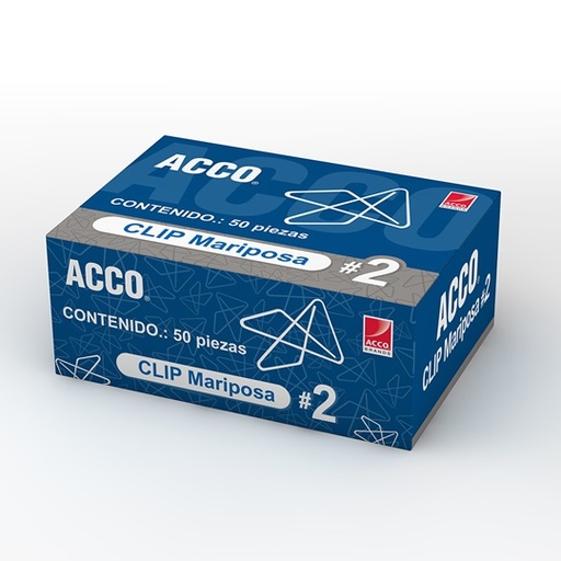 [P1720] Clip mariposa no. 2 ACCO capacidad hasta100 hojas