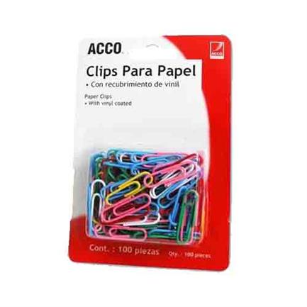 [P6130] CLIP ACCO COLORES BLISTER C/100 CLIPS