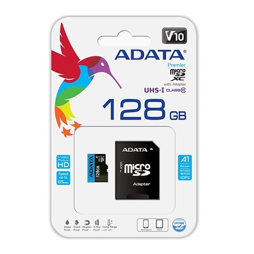 [ETTECN0000008] Memoria Premier, 128GB Microsdxc Clase 10, Con Adaptador