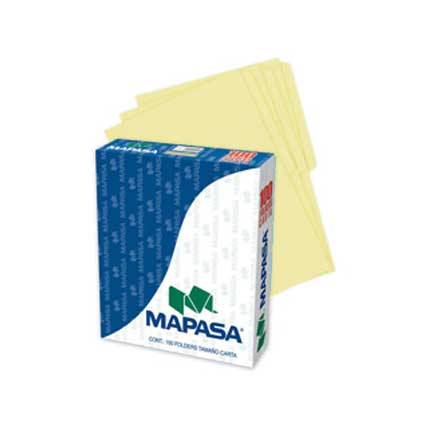 [PC0005] FOLDERS MAPASA CANARIO CARTA C/100