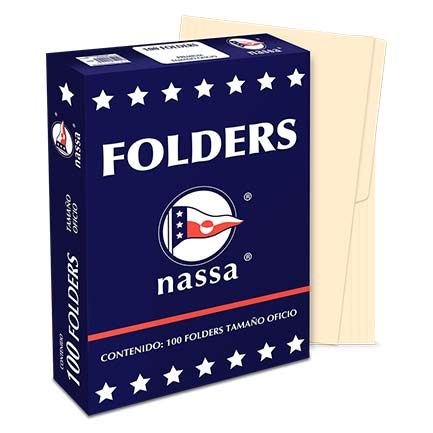 [PC1002] FOLDER NASSA PREMIUM OFICIO CREMA C/100 PIEZAS