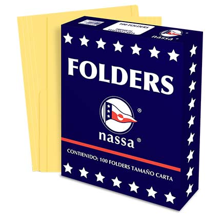 [PC1005] FOLDER NASSA PREMIUM CARTA CANARIO C/100 PIEZAS
