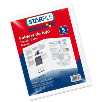 [PY1060] Folder Mapasa Deluxe Carta 24x30 Color Blanco C/5 Pzas