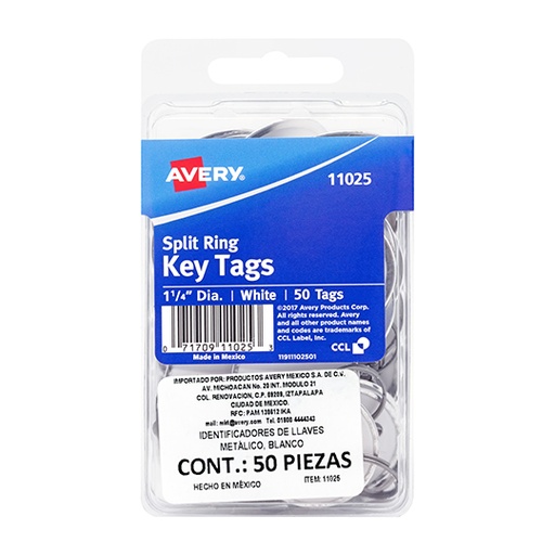 [AVE-ORG-11025] Identificador de llaves AVERY color blanco