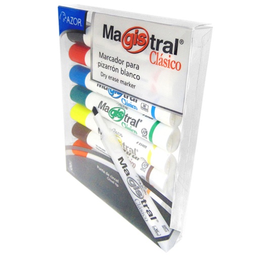 [83478] Marcador Magistral Clásico punta cincel 6 mm colores surtidos empaque con 8 pzas