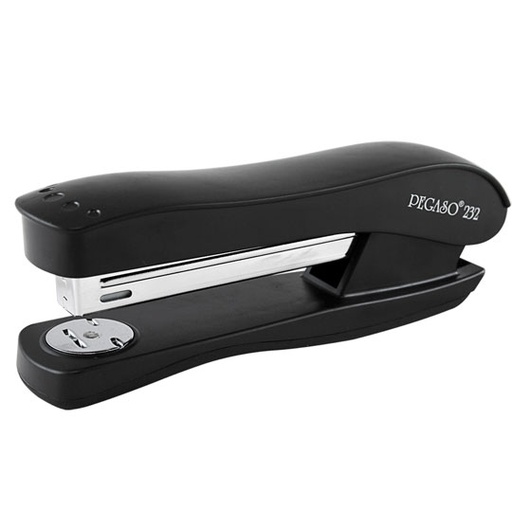 [ETPAPE0000522] Engrapadora plástica Pegaso 232 tira completa color negro
