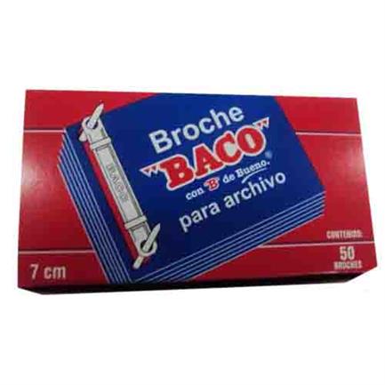 [BB001] BROCHE BACO ECONOMICO CAJA ROJA DE 7 CMS C/50 PZAS