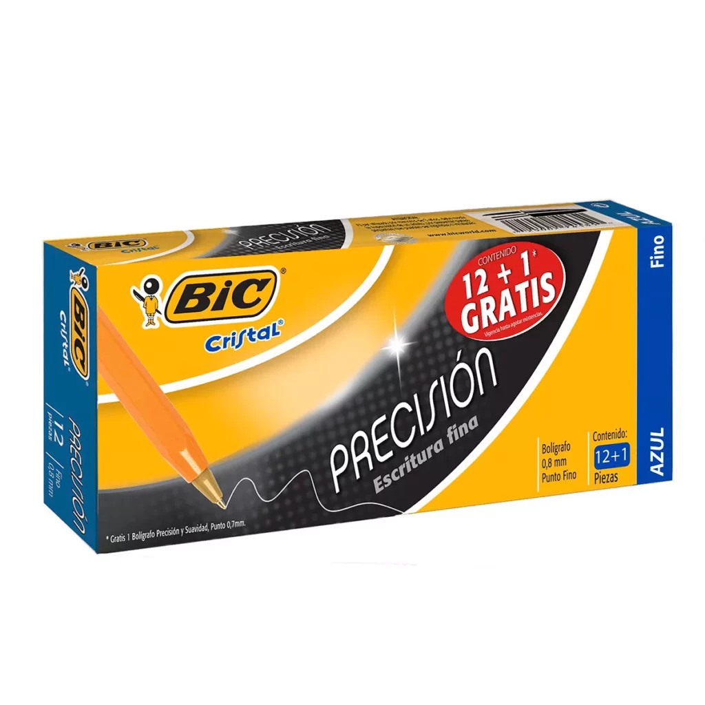 [1630106] BOLIGRAFO BIC PF F290 PRECISION AZUL ATADO DE 12 PZAS.