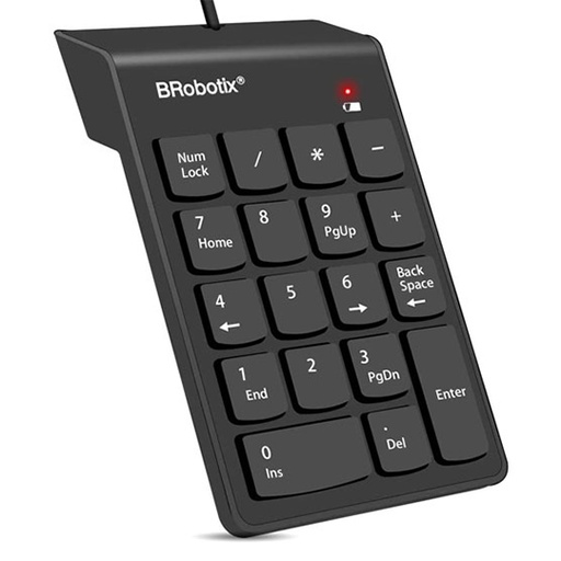 [ETTECN0000016] Teclado USB Brobotix numerico negro.