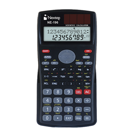 [NE-196] Calculadora Nextep Científica 10+2 Dígitos Doble Línea 240 Funciones Batería Solar