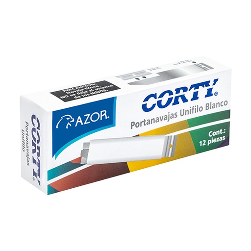 [ETPAPE0000360] Porta navajas unifilo Corty 3112 caja con 12 pzas