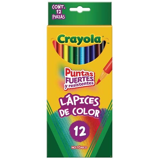 [684012M007] Lápices de colores Crayola con sacapuntas 12 piezas