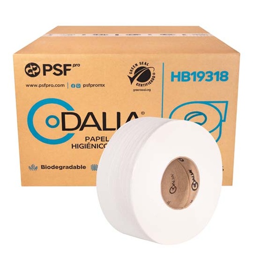 [ETPAPE0002042] Papel Higiénico blanco Dalia, caja c/12 bobinas 180 m c/u jr