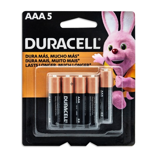 [DUR-PIL-AAA] Pila alcalina Duracell AAA blíster 4 + 1pzas