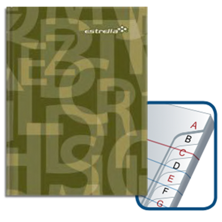 [210] LIBRETA ESTRELLA 1/4 FRANCESA RAYA C/INDICE 96 HJS