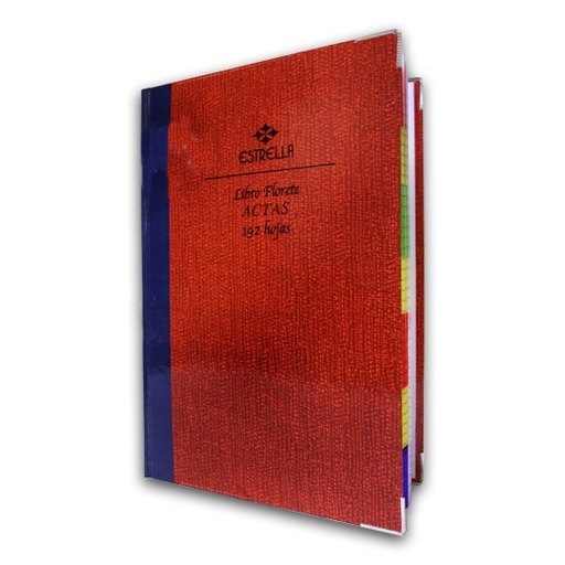 [114] LIBRO FLORETE ACTAS 192 HJS FORMA FRANCESA MARCA ESTRELLA.