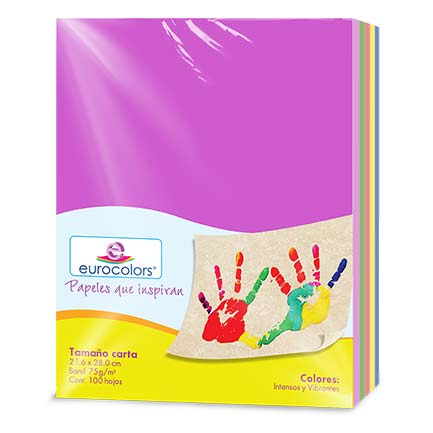 [EC0013] PAPEL CORTADO EUROCOLORS CARTA ARCOIRIS INTENSO C/100