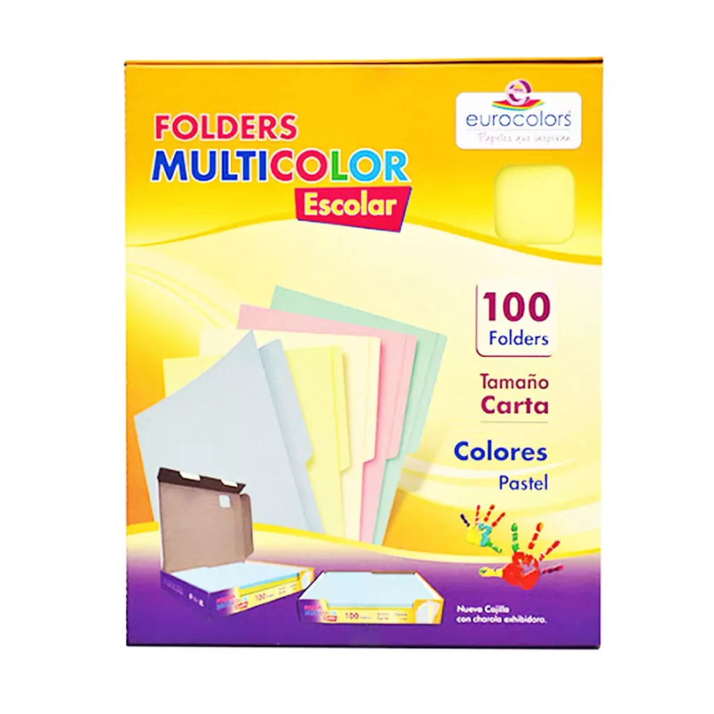 [1600299965] FOLDER CARTA MULTICOLOR C/100 PASTEL CREMA
