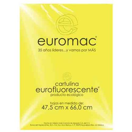 [EF0031] CARTULINA EUROMAC FLUORESCENTE AMARILLO 47.5X66CM C/10