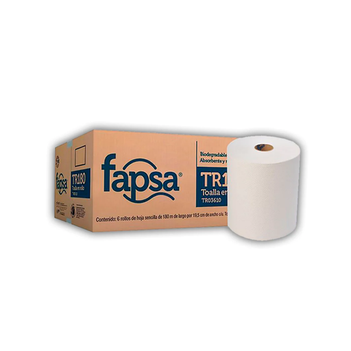 [ETJAFE0000175] FAPSA TR180 – Toalla en Rollo 180 m, Caja 6 pzas
