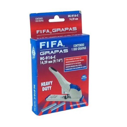 [HC-916-C] Grapas de uso pesado 9/16 FIFA Heavy Duty HC-916-C caja con 1,000 grapas