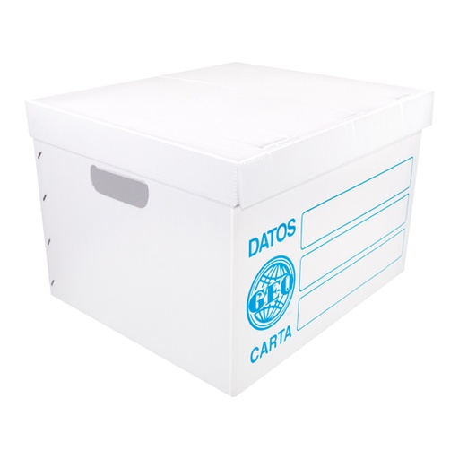 [026 CAJA GEO PLASTICA] Caja de archivo plástica GEO carta colorblanco