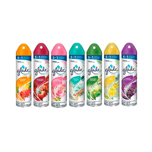 [PLG0206] Glade Spray 400ml Ambientador Aerosol Aromas Surtidos 1Pz.
