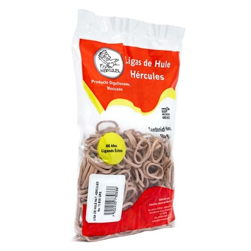[750222073033-8] Ligas Hercules de hule natural no. 10. bolsa con 80 gramos