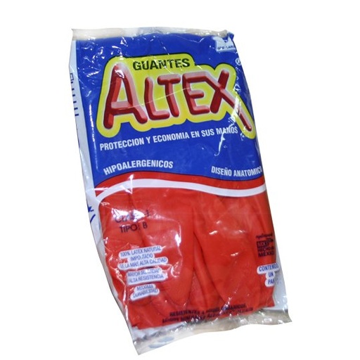 [ETJAFE0000190] Guantes de hule Altex color rojo, N. 9.