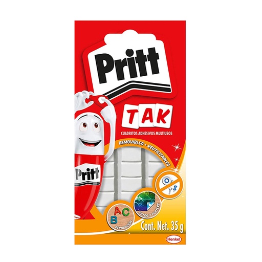 [495653] Cuadritos adhesivos multiusos Pritt Tak removibles color blanco