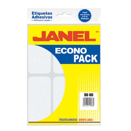 [E125010200] ETIQUETA JANEL ESCOLAR BLANCA 50X100 ECONOPACK