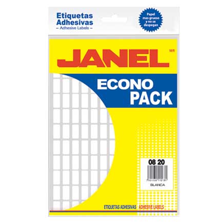 [E120820200] ETIQUETA JANEL ESCOLAR BLANCA 8X20 ECONOPACK