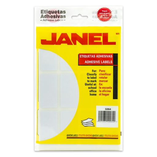 [1003264100] Etiqueta blanca JANEL clasica no. 24 con240 etiquetas de 32x64mm